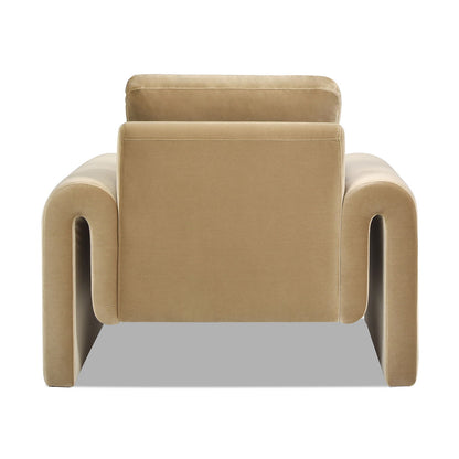 Arched Arm Chair camel beige performance velvet by HouseOfZazla, armchair on Tampa Home & Garden Store