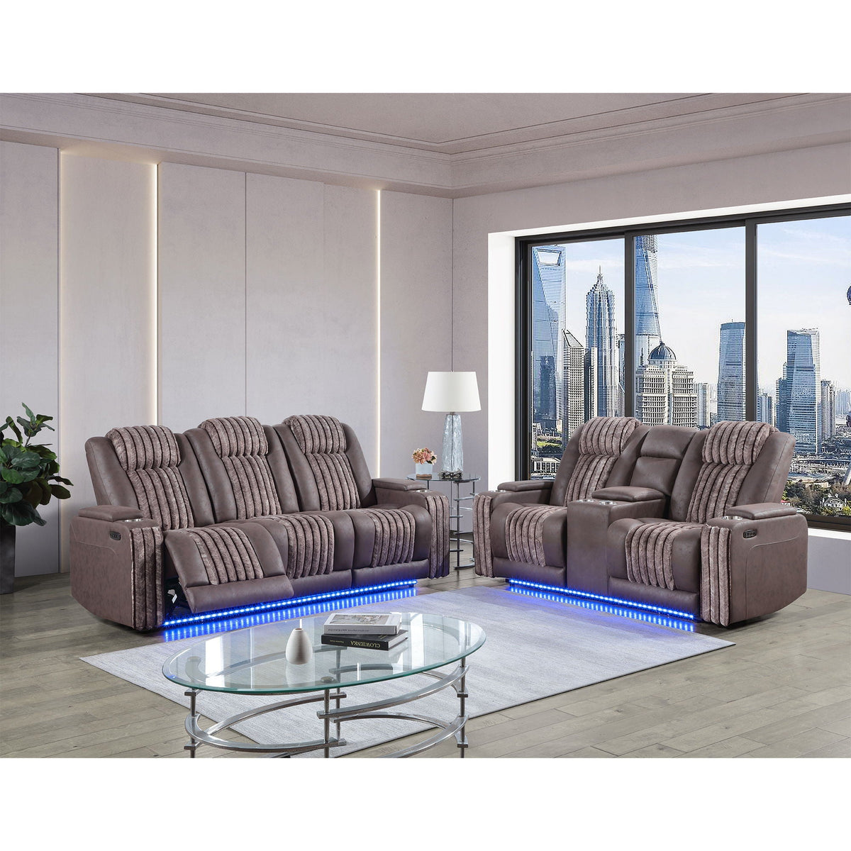 Duran Power Reclining Sofa and Drop Down Table