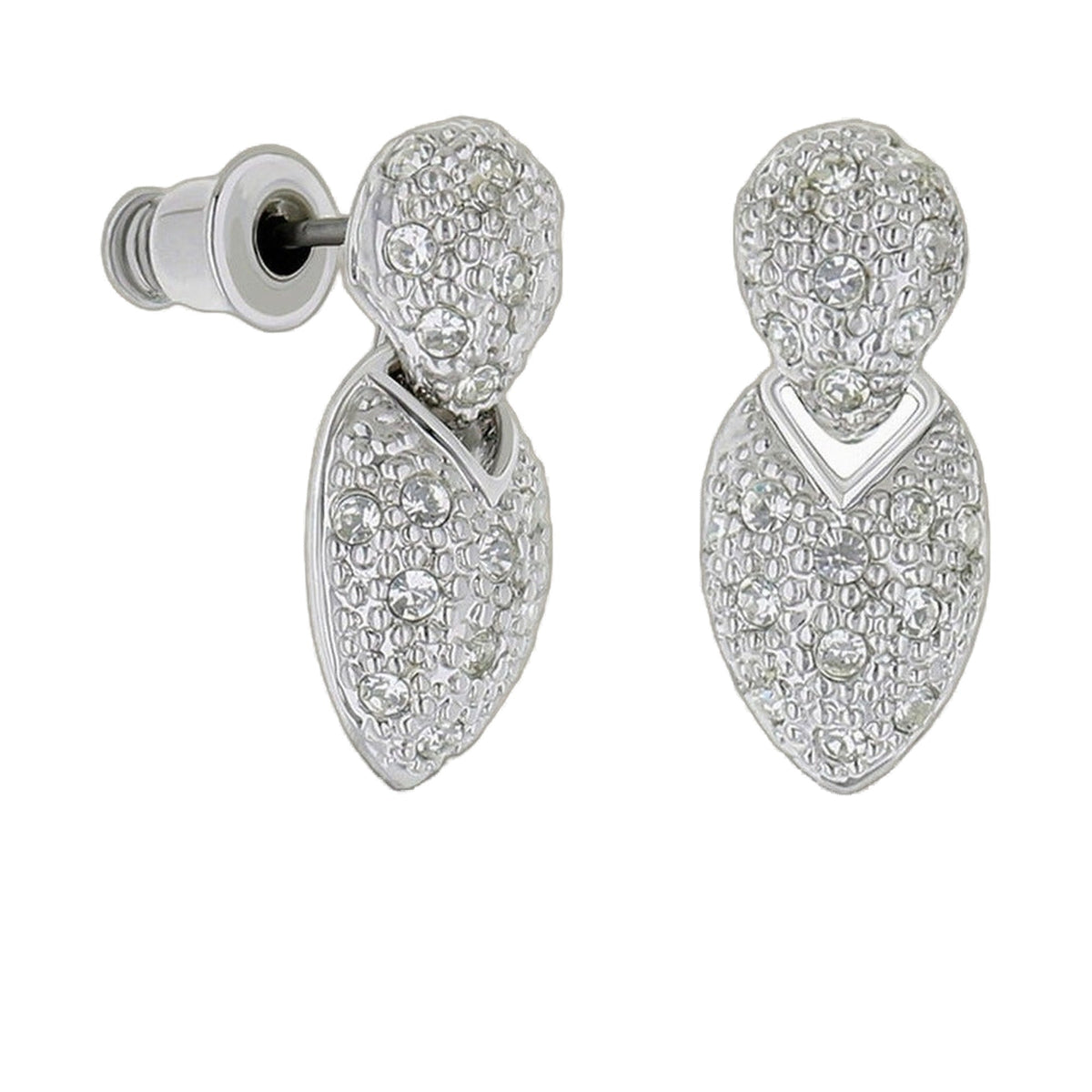 Crystal Dangle Earrings by Lauren G Adams, pavé clear crystals, pair on Tampa Home & Garden Store