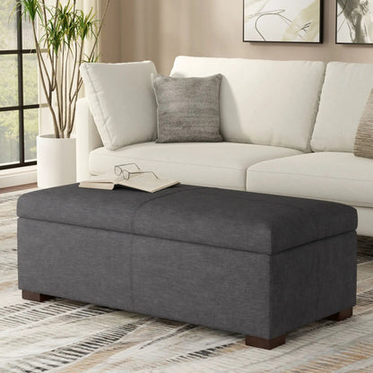 Gabbie upholstered storage ottoman coffee table in gray fabric by Unique Piece Furniture on Tampa Home & Garden Store