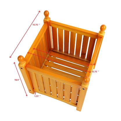 Square Teak Outdoor Flower and Herb Planter