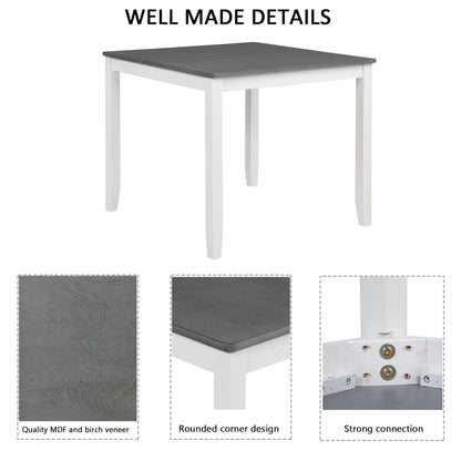 Modern dining table set with chairs white base and gray top 5-piece HouseOfZazla on Tampa Home & Garden Store