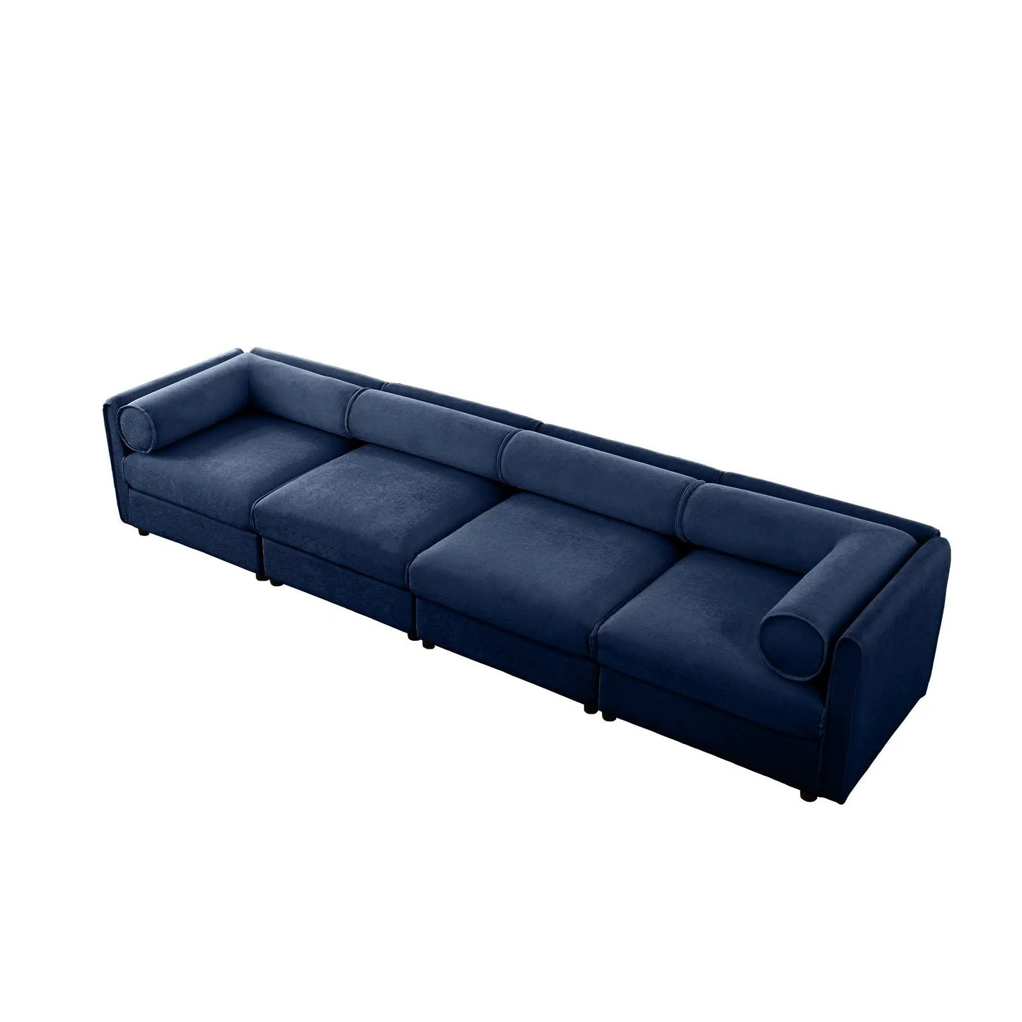 Stylish Sofa with storage seat and cylindrical backrest blue velvet Unique Piece Furniture on Tampa Home & Garden Store