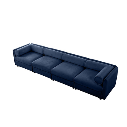 Modern Sofa with Storage and Cylindrical Backrest