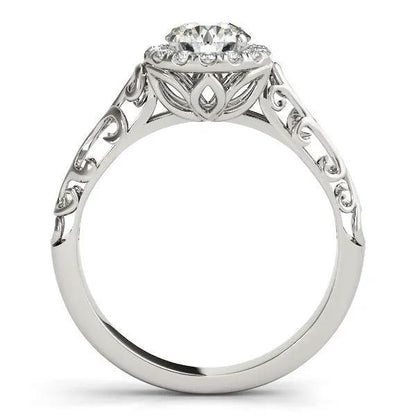 14k white gold halo engagement ring with round diamond, filigree, 5/8 cttw by Bids.com on Tampa Home & Garden Store