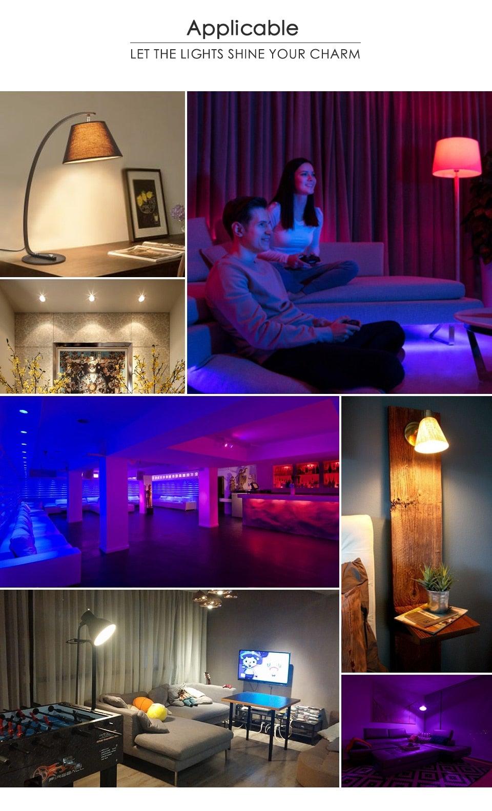 LED candle bulb RGB color-changing with controller, dimmable 5W 400lm, Stevvex candelabra bulb on Tampa Home & Garden Store