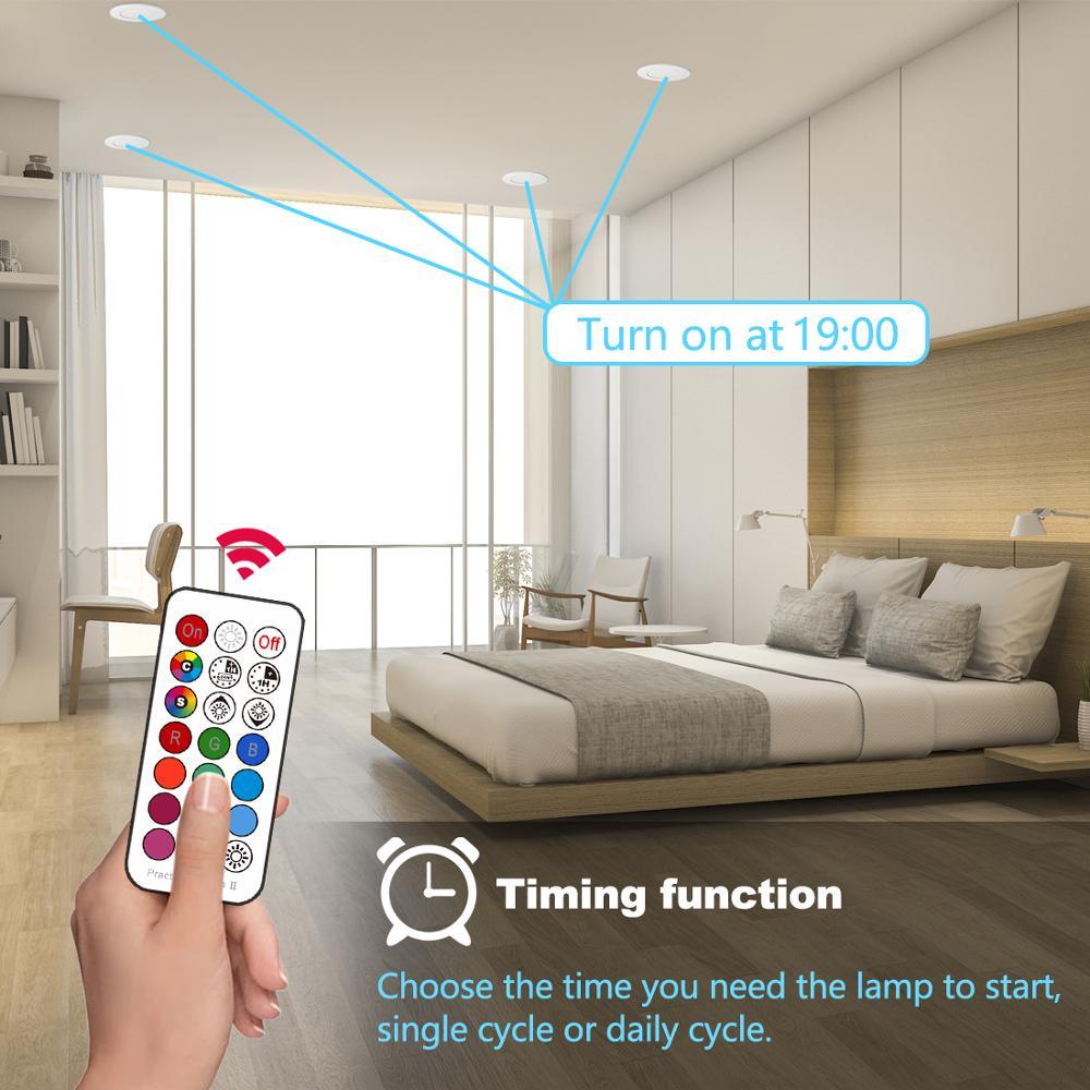 Stevvex E14 LED candle bulb RGB+C+W, 5W dimmable with remote, 4 bulbs, timing function on Tampa Home & Garden Store