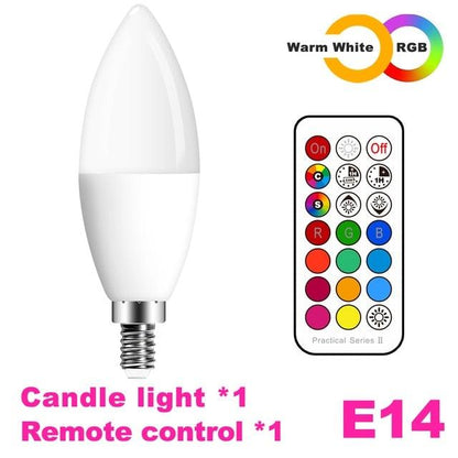 LED candle bulb E14 with remote control, RGB and warm white, 5W 400LM Stevvex on Tampa Home & Garden Store