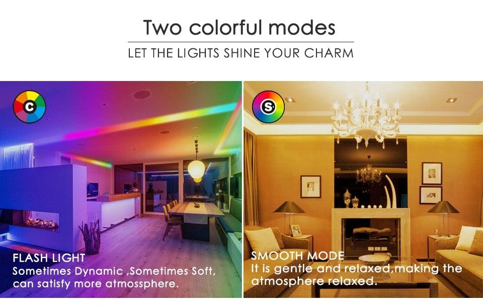 Stevvex E14 LED Candle Bulb RGB+C+W, C37 shape, 5W 400LM, dimmable smart lamp with controller on Tampa Home & Garden Store