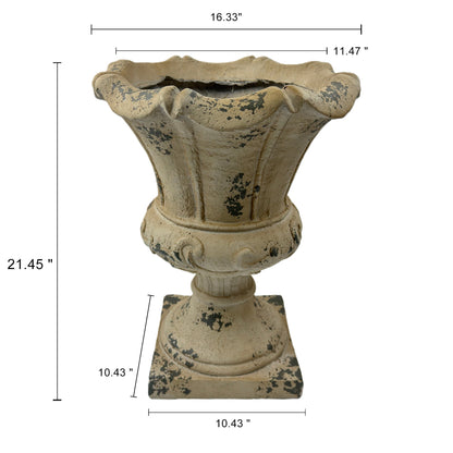 MGO Garden Planter antique white finish by HouseOfZazla with a weathered rustic look on Tampa Home & Garden Store