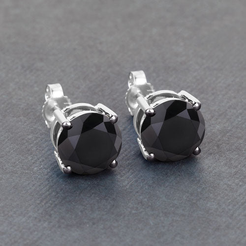 Earrings: 4.25ct black diamond stud pair in 14K white gold by Bids.com on Tampa Home & Garden Store