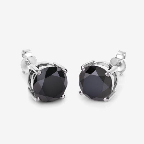 Earrings: pair of 4.25ct genuine black diamond studs in 14K white gold by Bids.com on Tampa Home & Garden Store