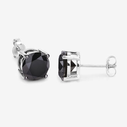 4.25 Carat genuine black diamond stud earrings pair in 14K white gold, Bids.com on Tampa Home & Garden Store