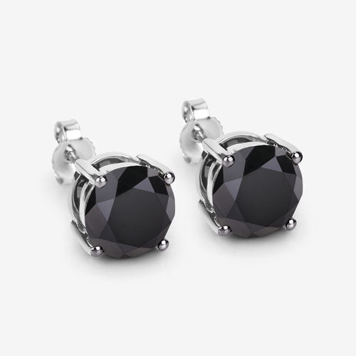 Pair of earrings 4.25ct genuine black diamond, 14K white gold, Bids.com on Tampa Home & Garden Store