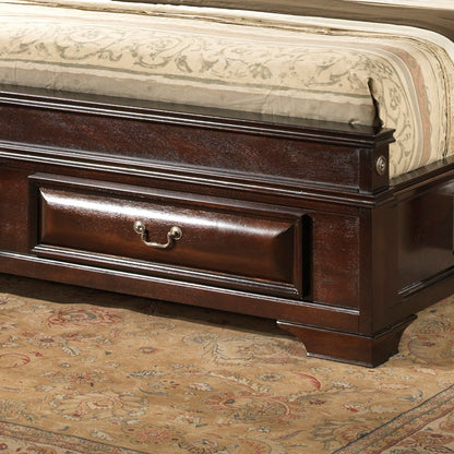 Lavita storage bed by HouseOfZazla in dark brown wood with a wide front storage drawer on Tampa Home & Garden Store
