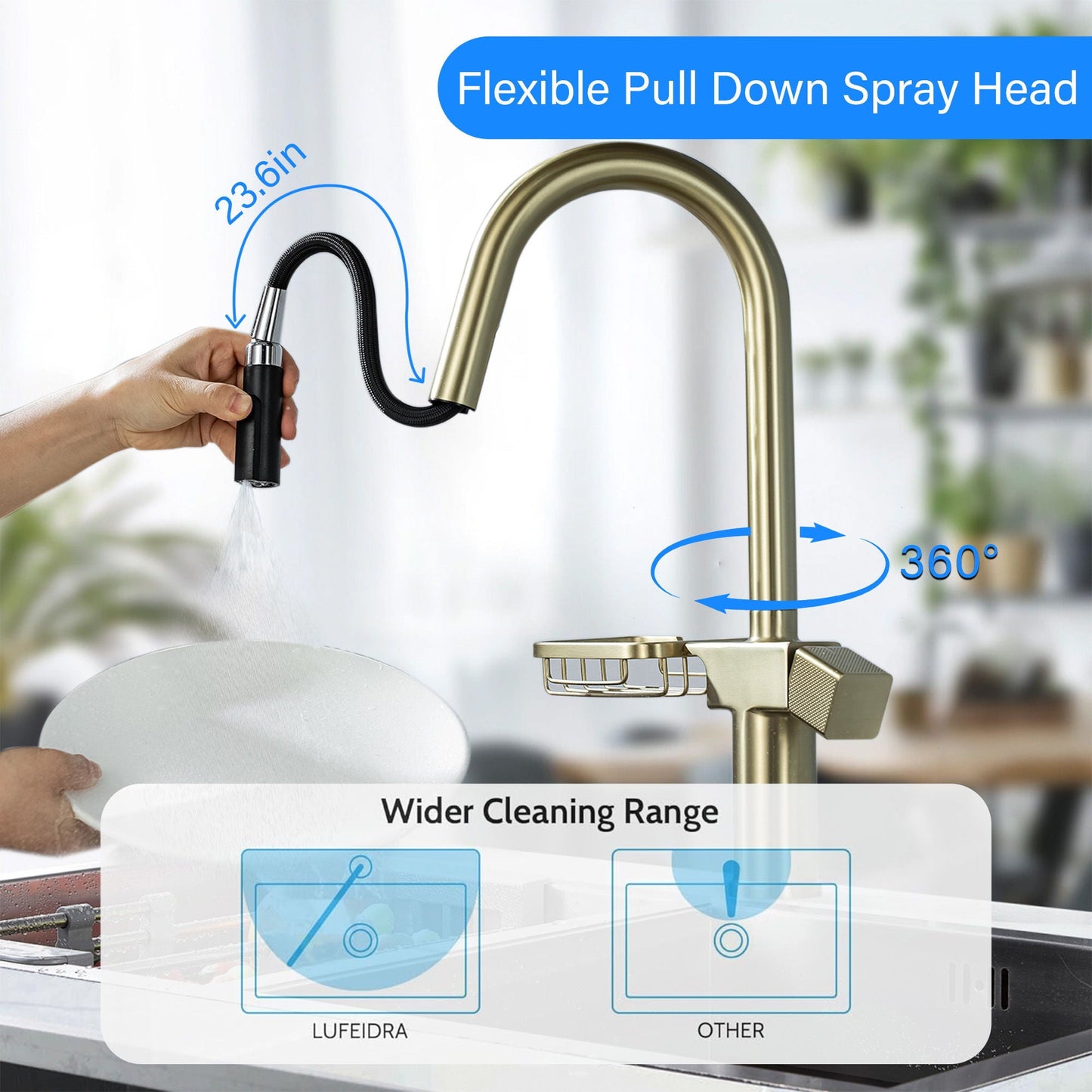 Cincosky High Arc Pull Down Kitchen Faucet