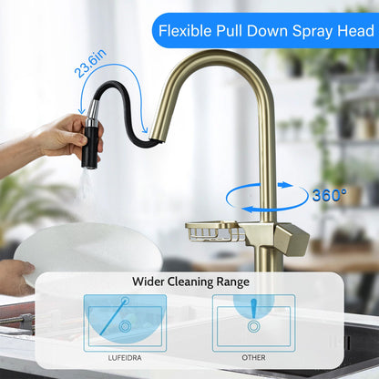 Cincosky High Arc Pull Down Kitchen Faucet