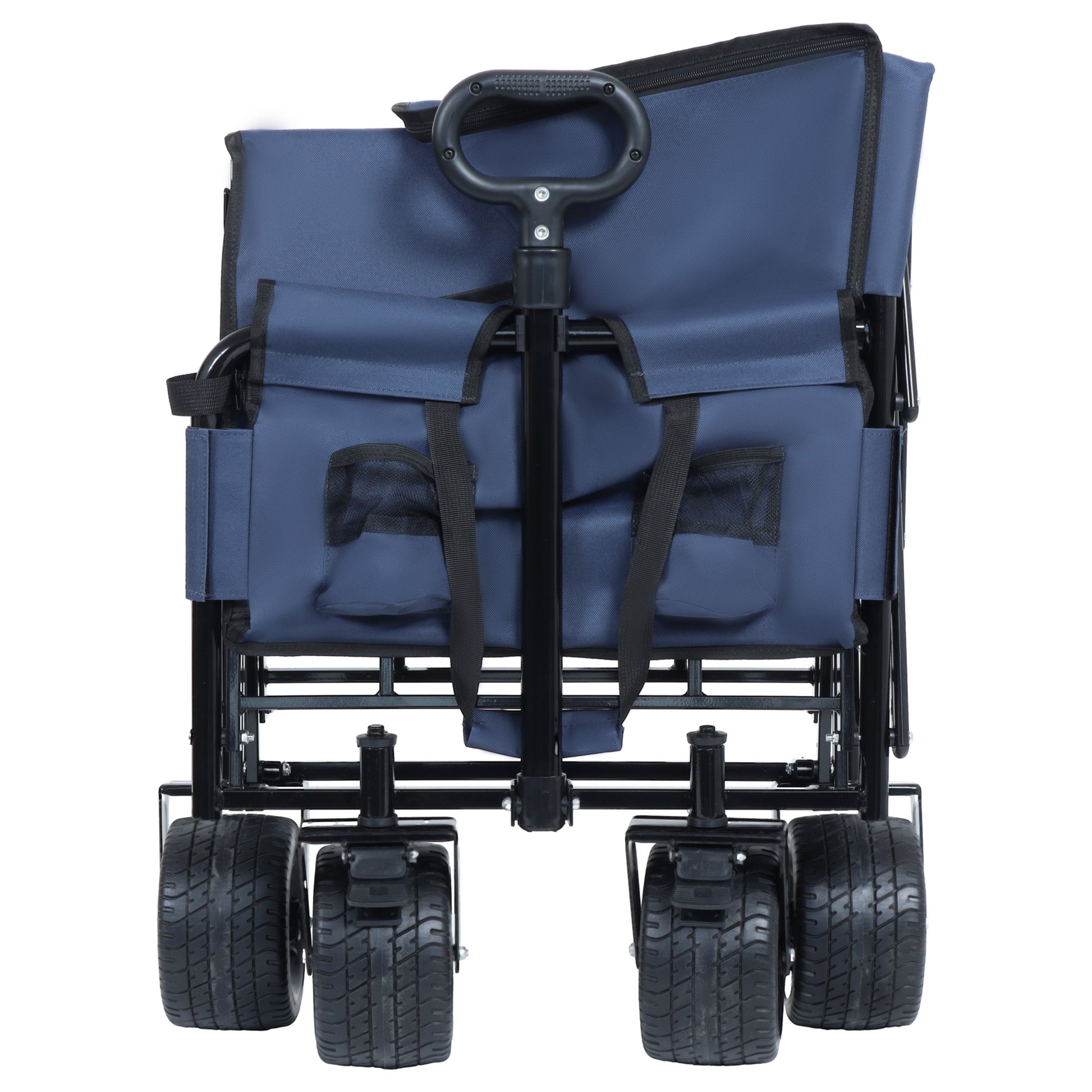 3-in-1 Convertible Folding Wagon Cart blue with bench and storage 6-wheel HouseOfZazla on Tampa Home & Garden Store