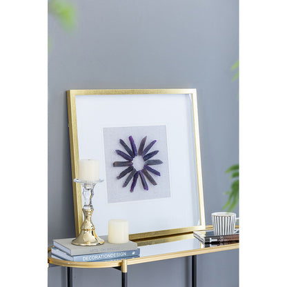 Grace Purple Agate Shadow Boxes Wall Art Set of 2, multicolor agate sunburst inside a gold frame on Tampa Home & Garden Store