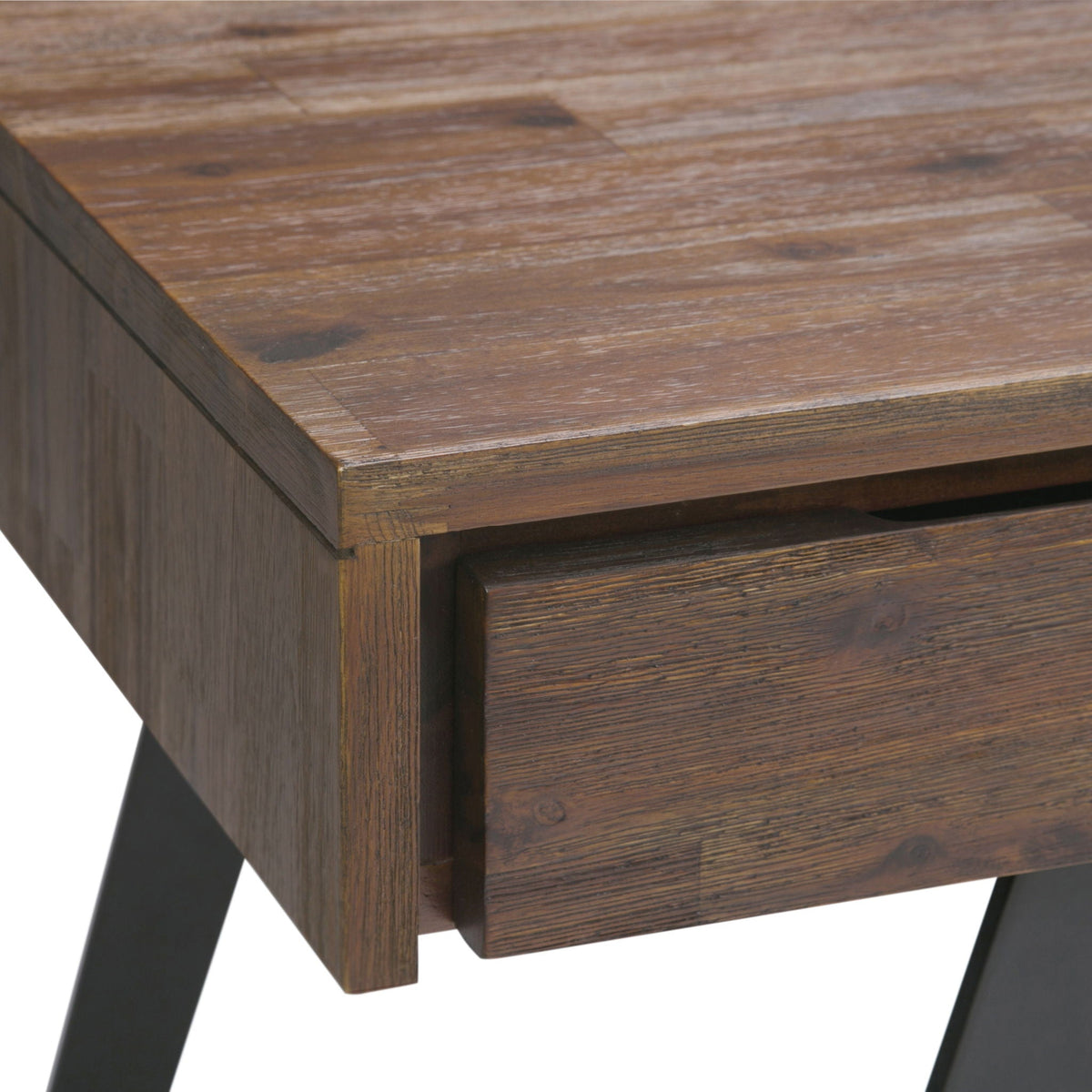 Handcrafted Acacia Desk And Drawer Storage writing desk in warm brown wood on Tampa Home & Garden Store