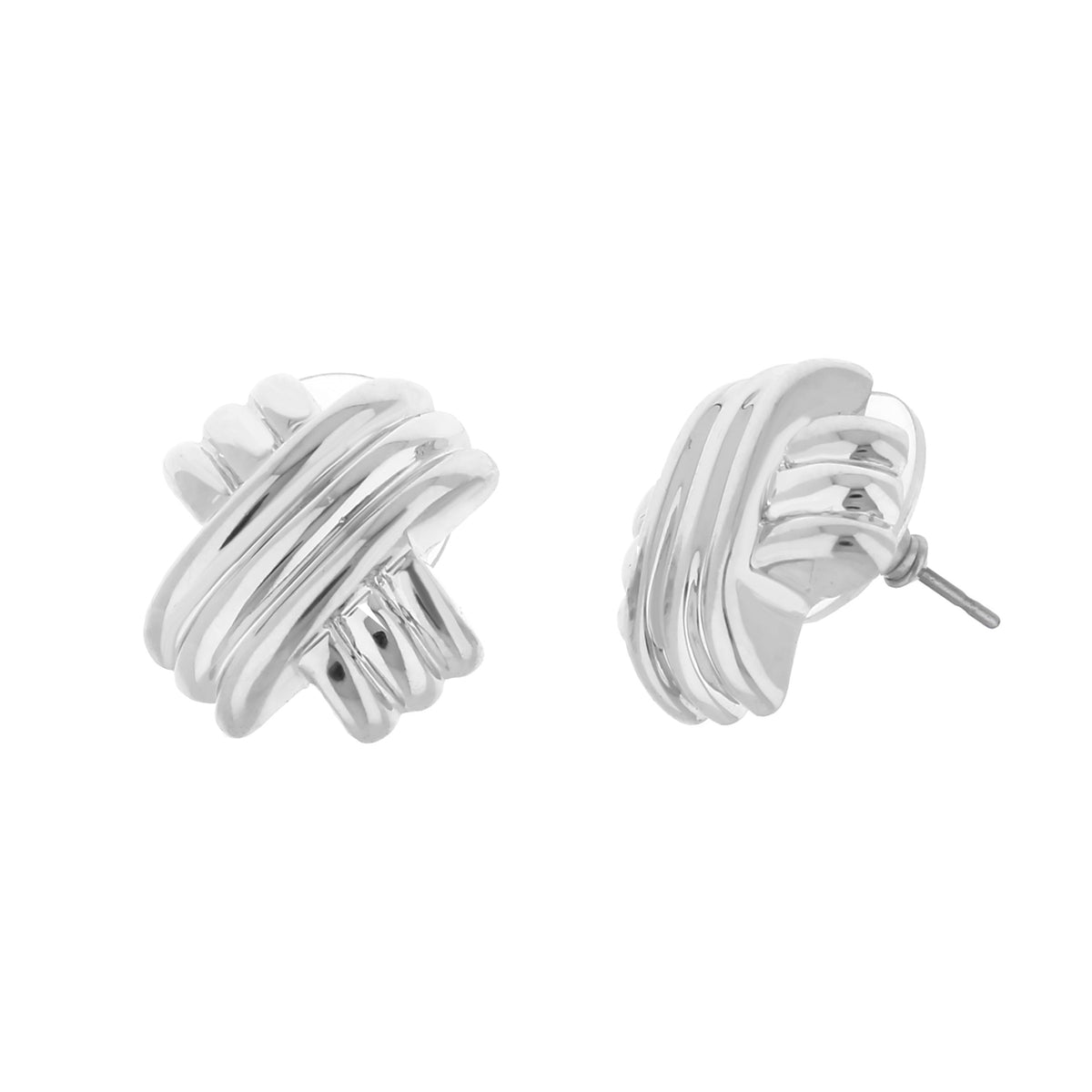 Socialite Earrings, silver-tone twisted hoop earrings by Lauren G Adams, 2 pcs on Tampa Home & Garden Store