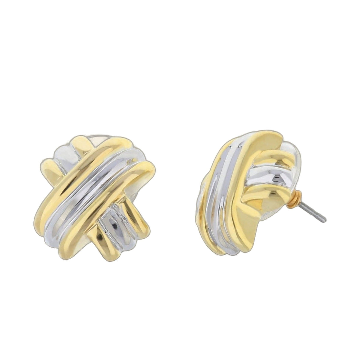 Socialite Earrings by Lauren G Adams, two-tone gold and silver twisted hoops on Tampa Home & Garden Store