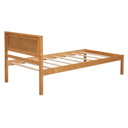 Strong Espresso Wood Platform Bed and Headboard