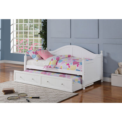 White twin daybed with trundle storage, three under-bed drawers, headboard HouseOfZazla on Tampa Home & Garden Store
