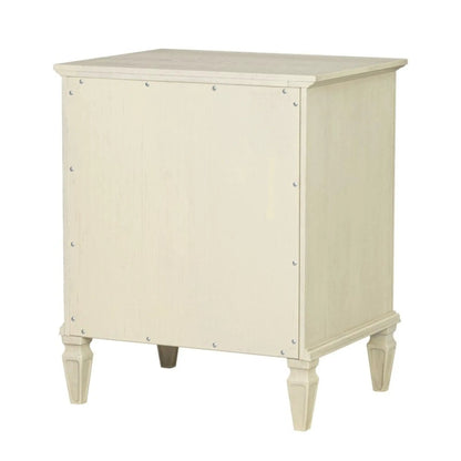Victoria nightstand with open storage, cream finish, turned legs on Tampa Home & Garden Store