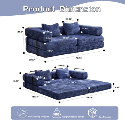 Compact Floor Sofa Bed With A Pillow And Frame