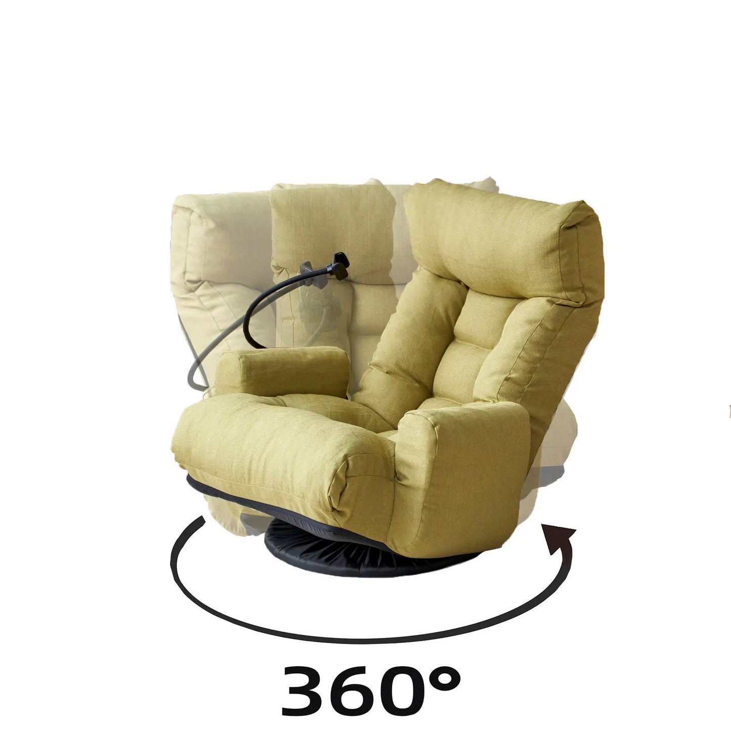 Adjustable Reclining Swivel Lounge Chair in beige upholstery with 360° rotation and headrest on Tampa Home & Garden Store