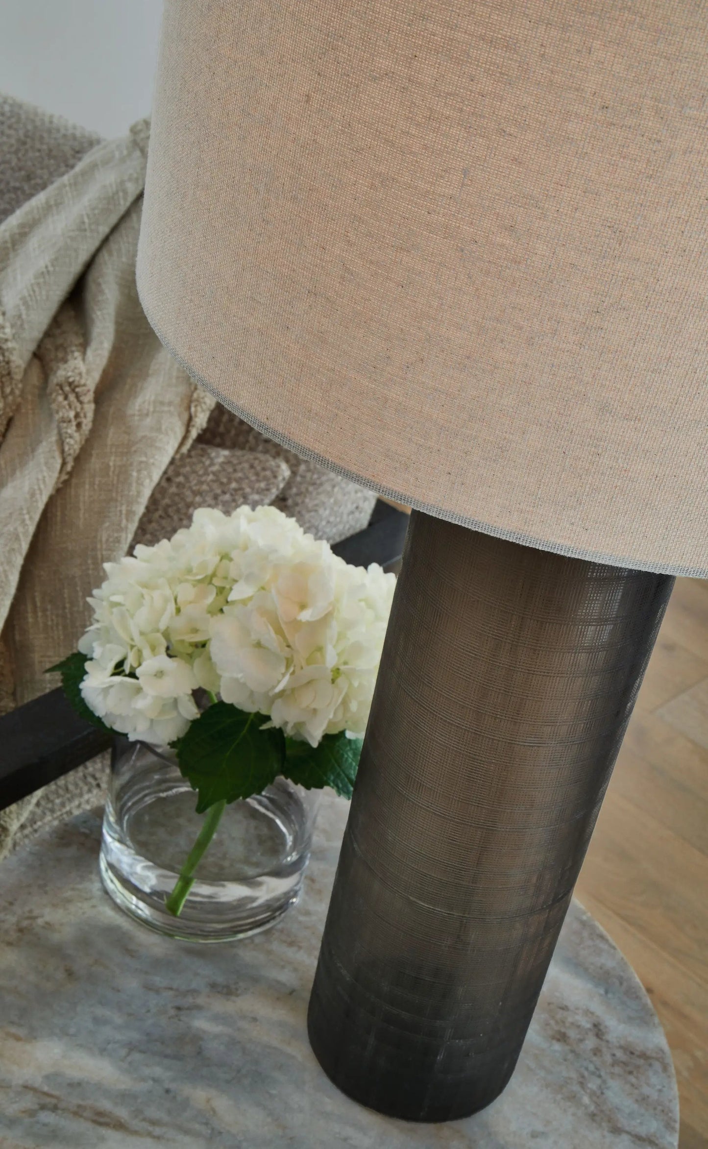 Dingerly Glass Table Lamp Brown Ombre Base