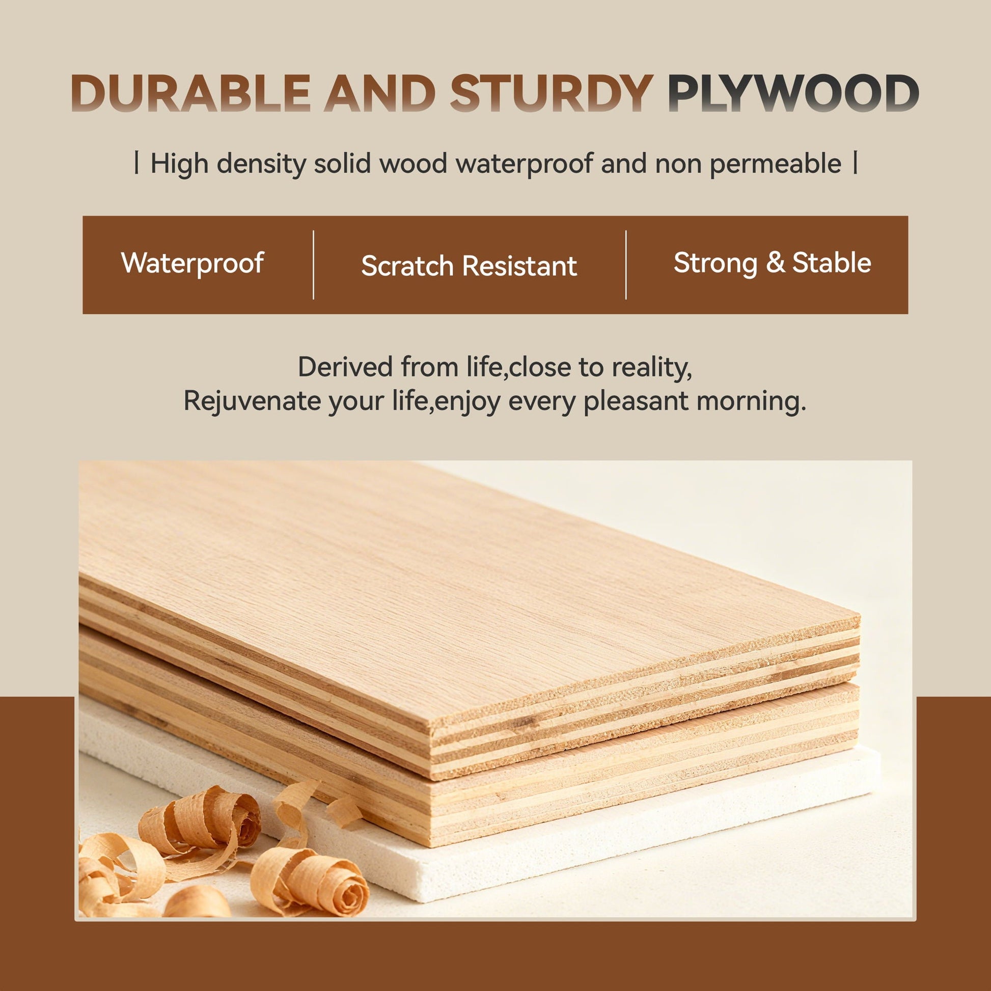 4 Piece Bathroom Vanity Set plywood samples stacked in natural wood tones HouseOfZazla on Tampa Home & Garden Store