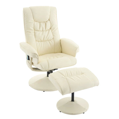Beige recliner with ottoman, 360° swivel, massage, heated seat, Unique Piece Furniture on Tampa Home & Garden Store