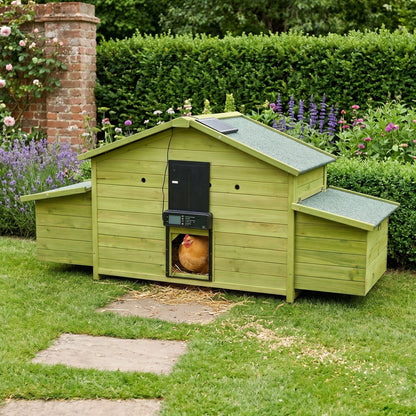 70 Automatic Wooden Chicken Coop with Solar Door