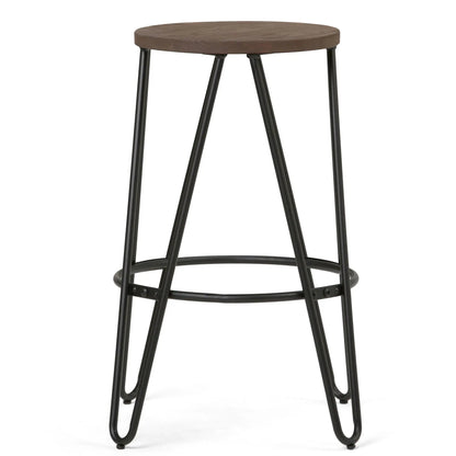 Simeon Multifunctional Metal Stool with Wood Seat