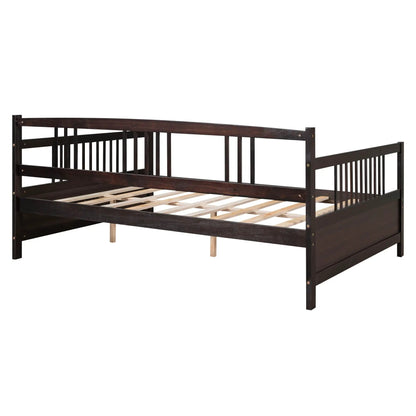 Multifunctional daybed frame in dark wood with slatted sides by Unique Piece Furniture on Tampa Home & Garden Store