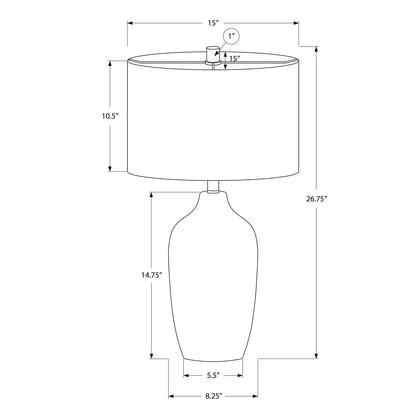 Table lamp schematic in gray ceramic resin, contemporary style; height 26.75 in, shade 15 in on Tampa Home & Garden Store