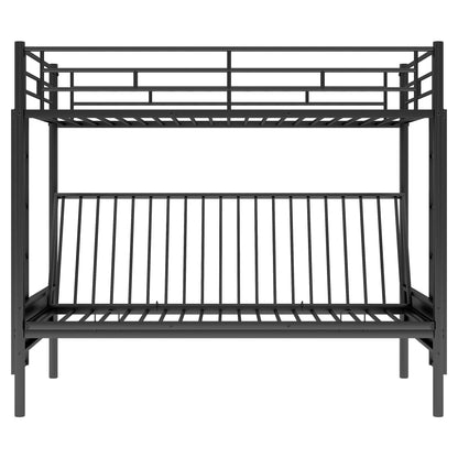 Twin over full bunk bed frame in black metal with safety rails by HouseOfZazla on Tampa Home & Garden Store