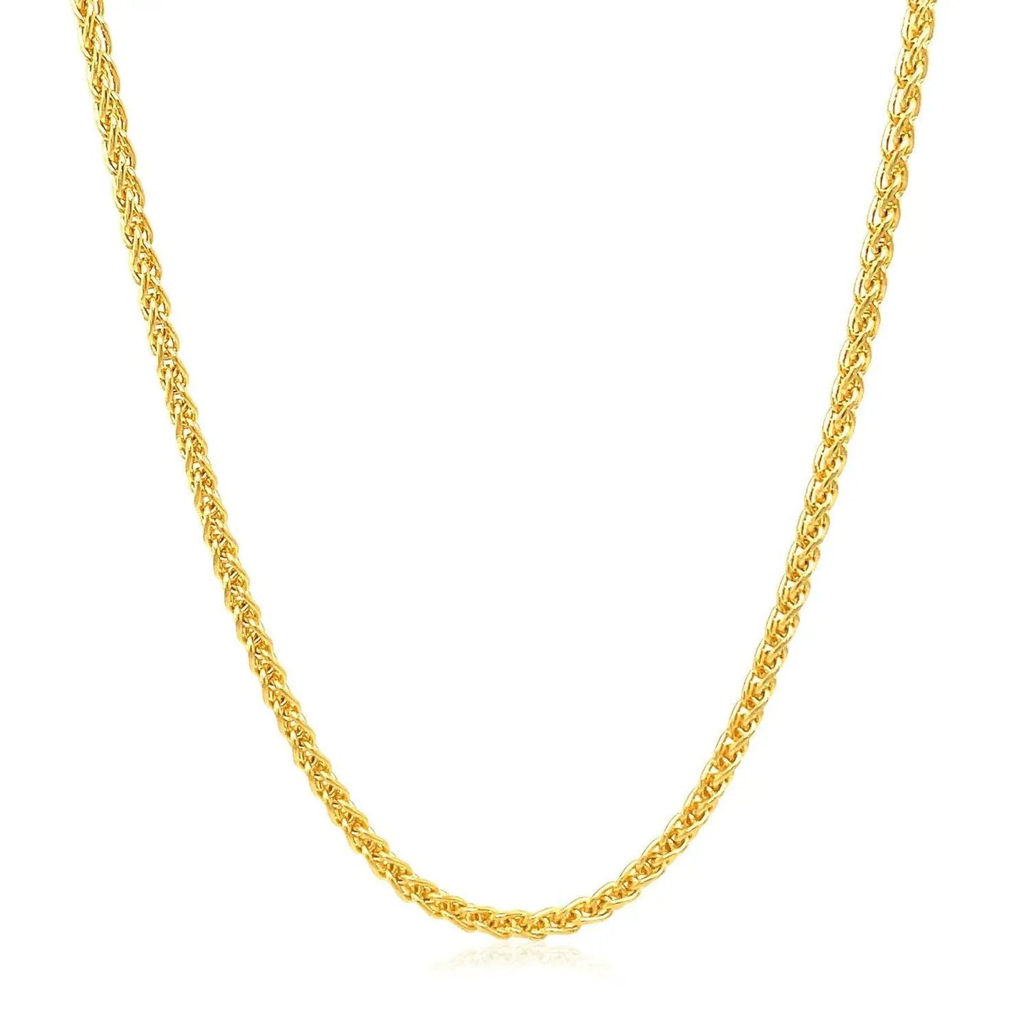 Necklace 2.1mm 14k yellow gold round wheat chain by Bids.com on Tampa Home & Garden Store