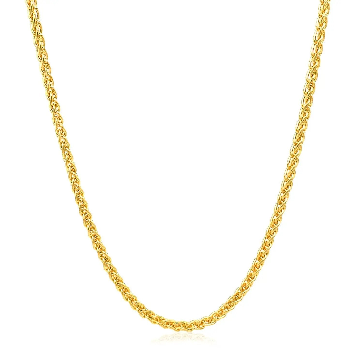 Necklace 2.1mm 14k yellow gold round wheat chain by Bids.com on Tampa Home & Garden Store