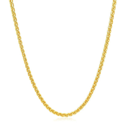 Necklace 2.1mm 14k yellow gold round wheat chain by Bids.com on Tampa Home & Garden Store