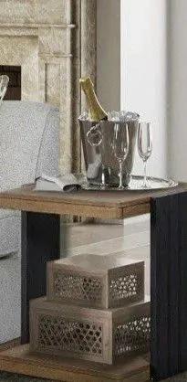Channel Chairside Table in Black Two Tone Finish