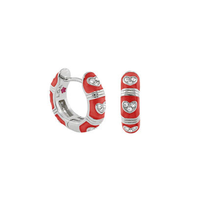 Pave Love enamel huggie earrings red with crystals pair Lauren G Adams on Tampa Home & Garden Store