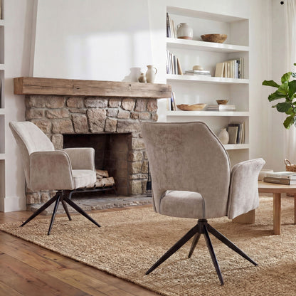 Gray Swivel Dining Chairs With a Soft Cushion Set