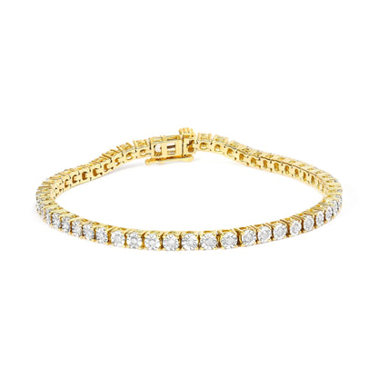 Bracelet with bezel-set diamonds in gold-tone, 1.0 Cttw, 7-inch length, Bids.com on Tampa Home & Garden Store
