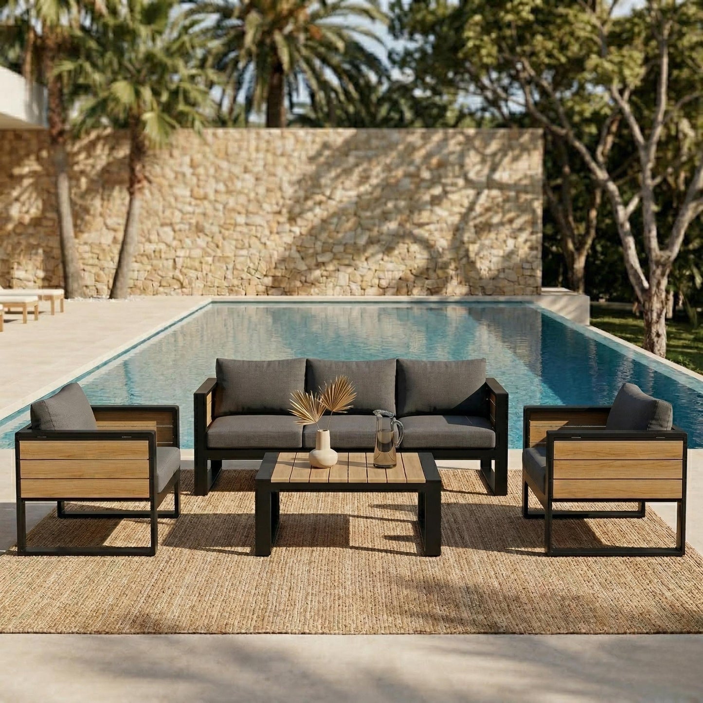 Aluminum Five Seater Sofa and Chair Patio Set