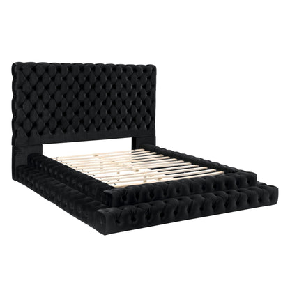 Tufted Oversized Headboard and Upholstered Bed