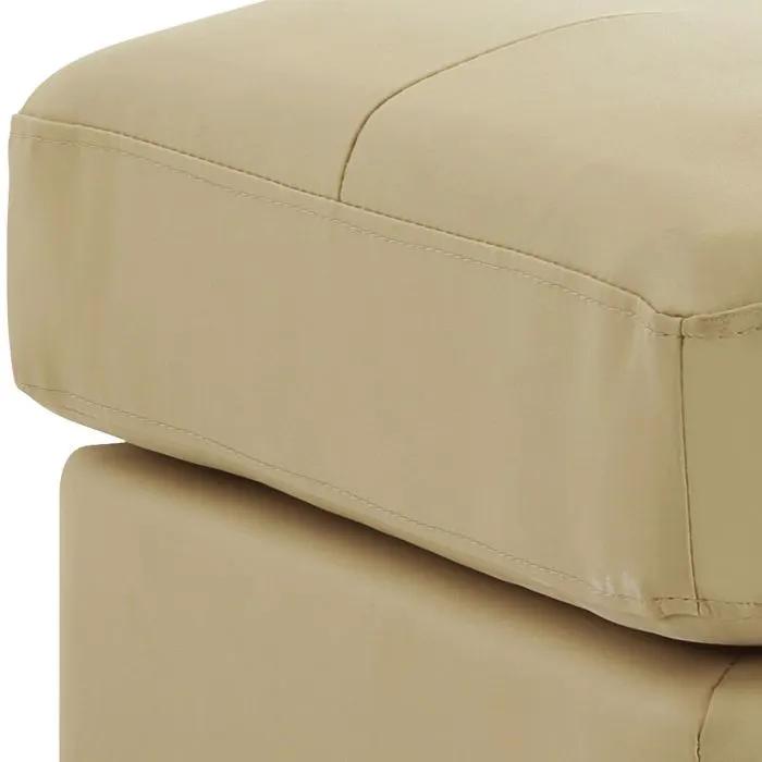 Casual beige faux-leather upholstered ottomans, 2-pack on Tampa Home & Garden Store