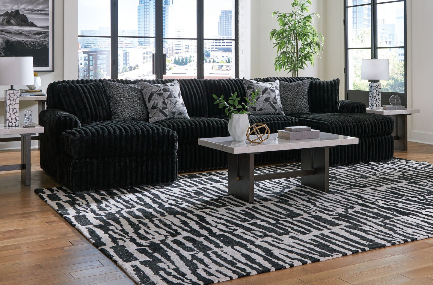 Midnight Madness Sectional and Jumbo Corduroy